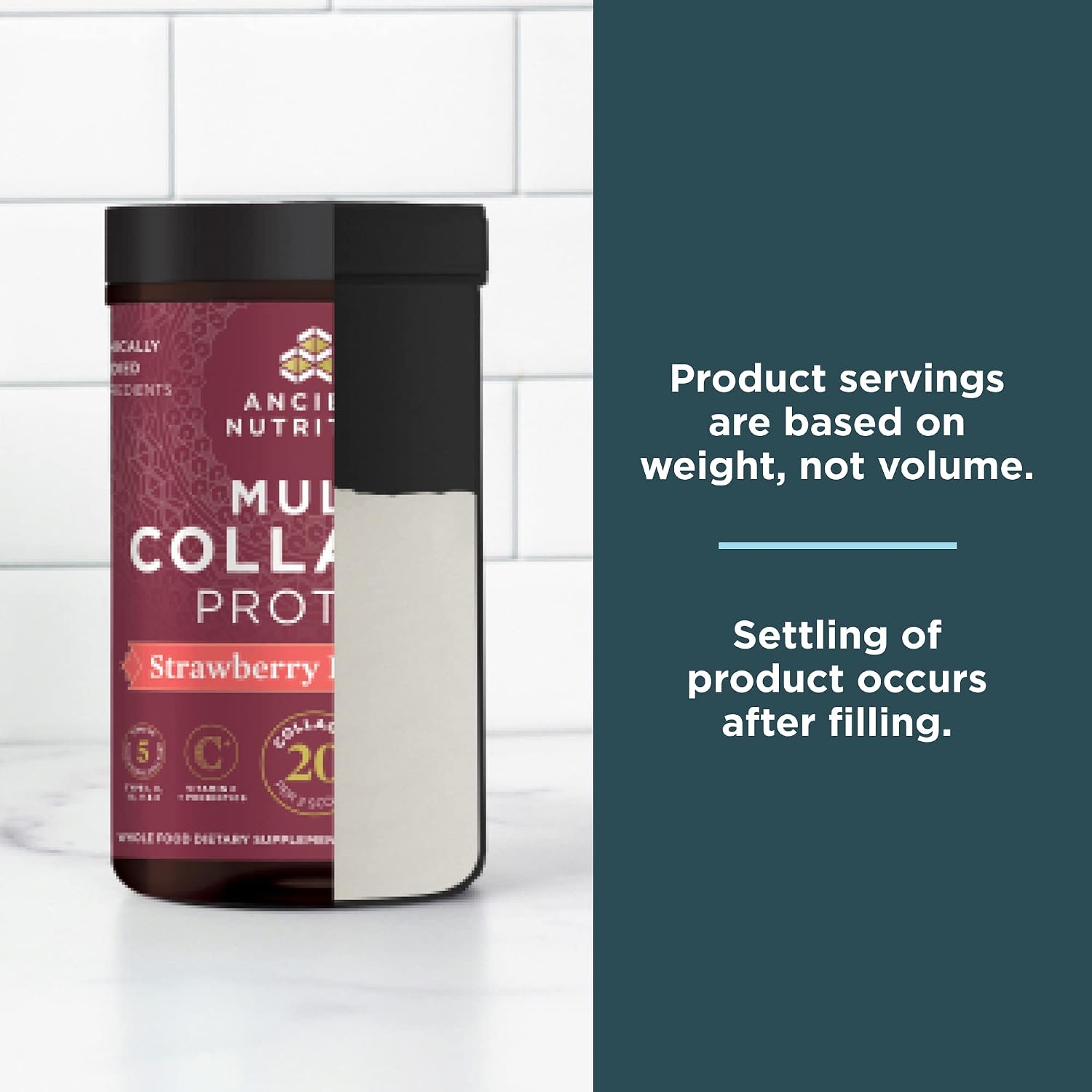Ancient Nutrition Multi Collagen Protein Powder, 5 Types of Food Sourced Collagen, Providing Types I, II, III, V, and X, 16.2 Ounce