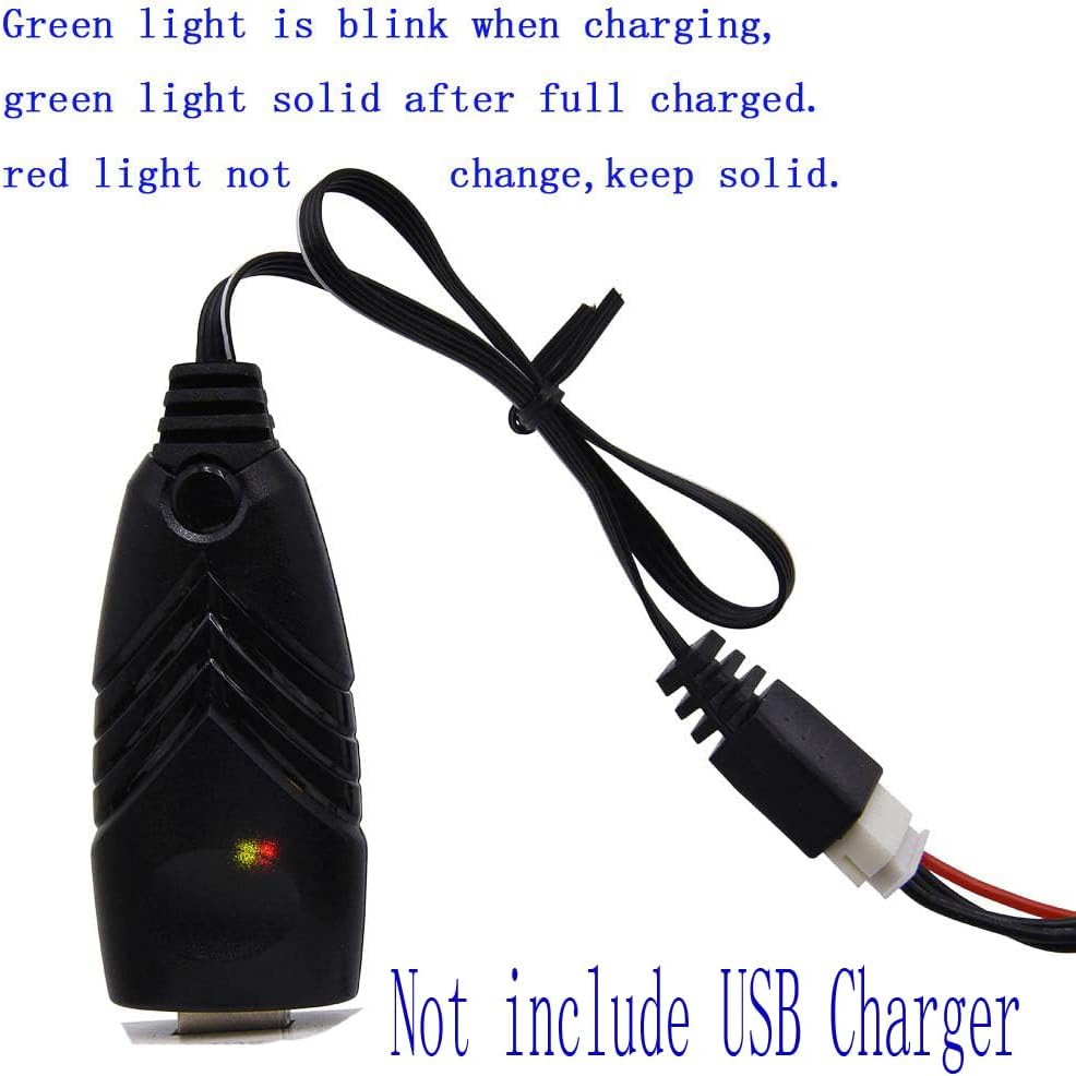Blomiky 2 Pack 3S 1.5A Lithium Charger Cable Suitable for RC Car Boat Airplane Drone Airsoft 3 Cell Lipo Battery / 11.1V USB New 2
