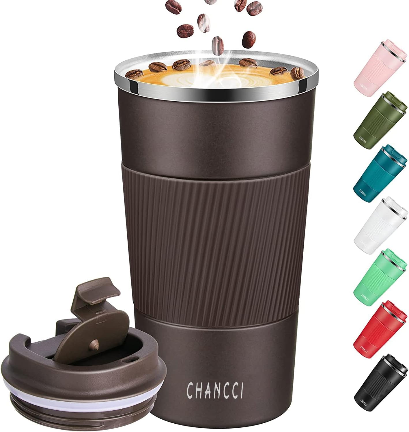 16oz Travel Coffee Mug Spill Proof, Insulated Coffee Mug with Lid, Leakproof Coffee Tumbler, Stainless Steel Vacuum Coffee Cup for Hot/Cold Drinks