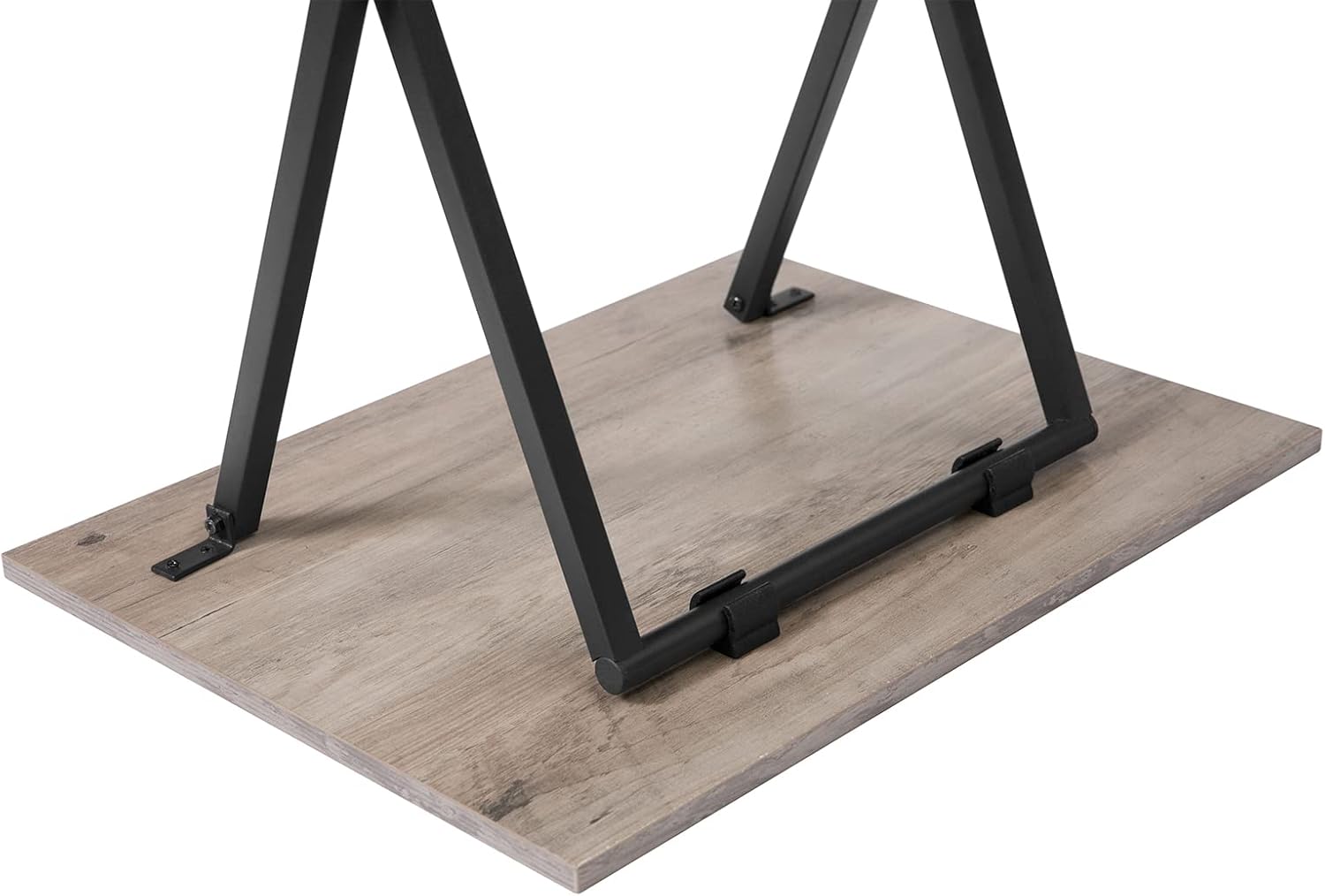 HOOBRO Folding TV Tray Tables, Set of 4 TV Trays with Storage Rack, Industrial Side Table for Eating at Couch, Foldable Snack Table for Small Space