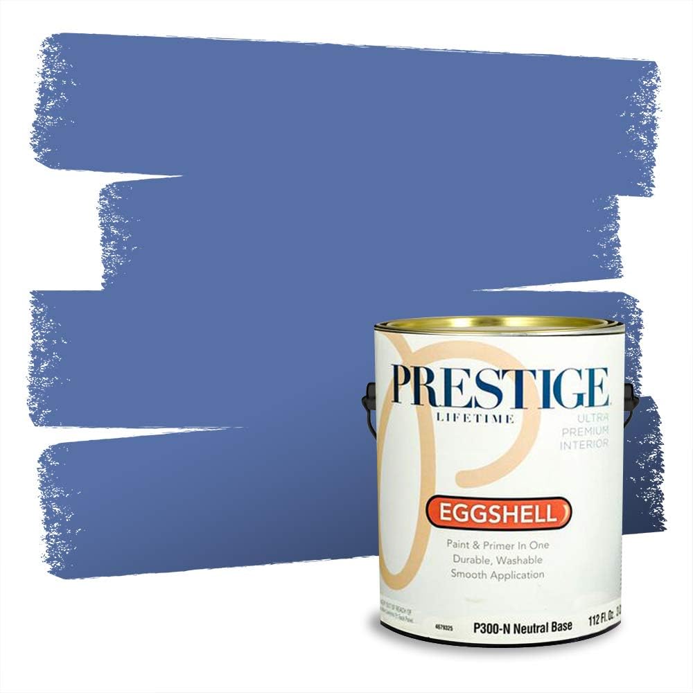 PRESTIGE Paints Exterior Paint and Primer In One, 1-Gallon, Semi-Gloss, Comparable Match of Behr* Intercoastal Gray*