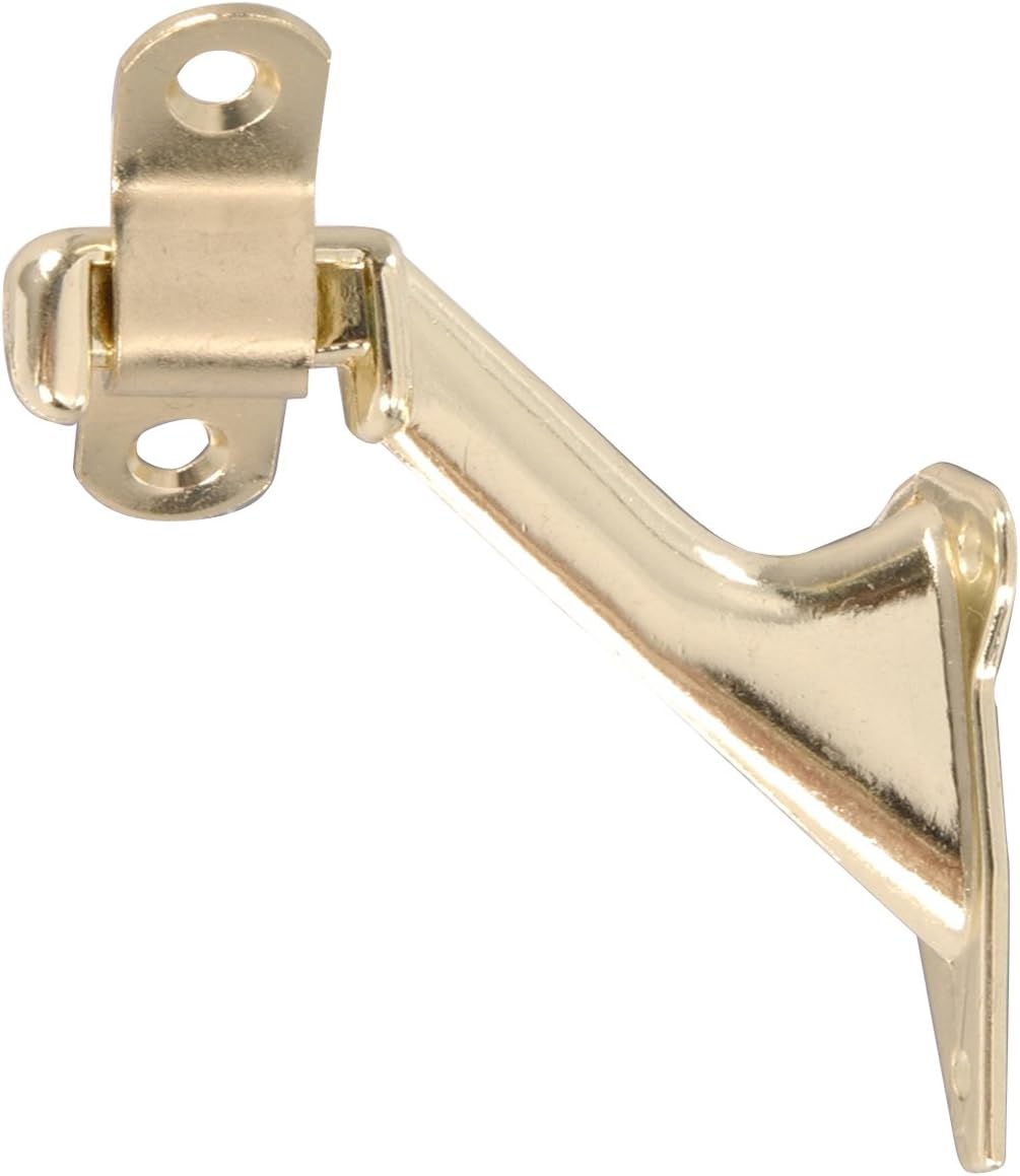 Hardware Essentials Utility Handrail Bracket, 1 Count, Brass Finish | Rust-resistant steel, Adjustable angle for stair handrails