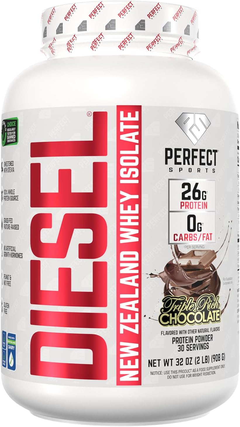 PERFECT SPORTS Diesel Whey Protein Isolate, Milk Chocolate, 2 lb