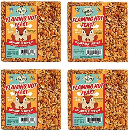 Mr. Bird 4-Pack Flaming Hot Feast Small Wild Bird Seed Cake 4 oz. Squirrel Resistant Bird Seed