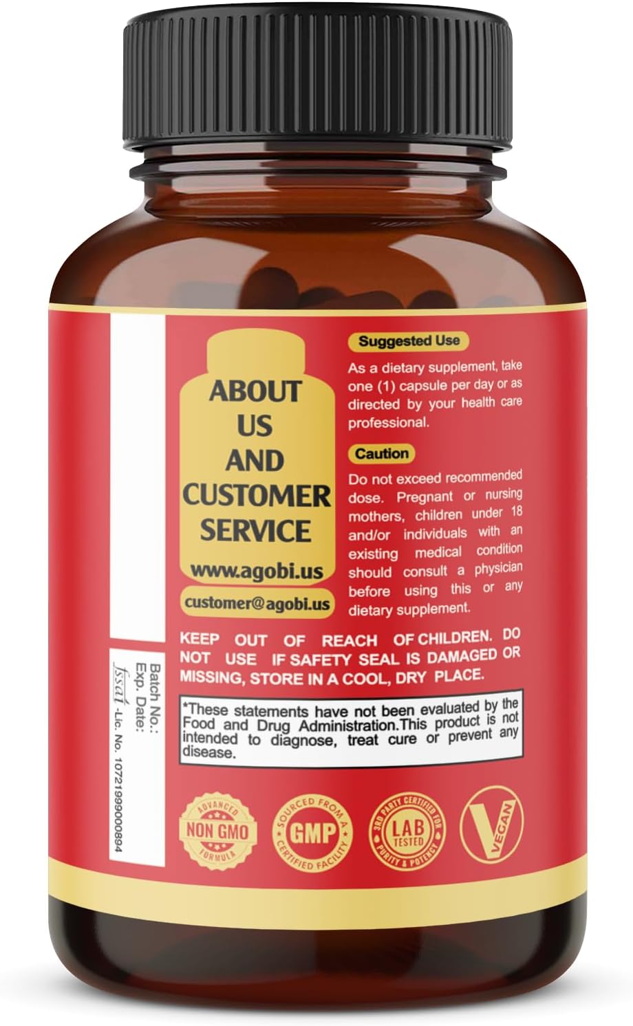 agobi D-Mannose Capsules - 7 Herbs with Cranberry, Dandelion