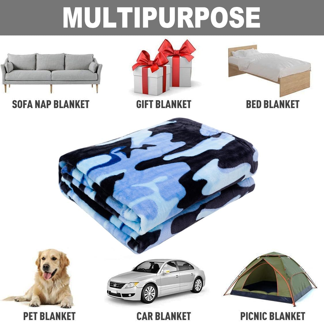HommomH Camo Blanket Hunting Army Camo Throw Blanket Veteran Gifts