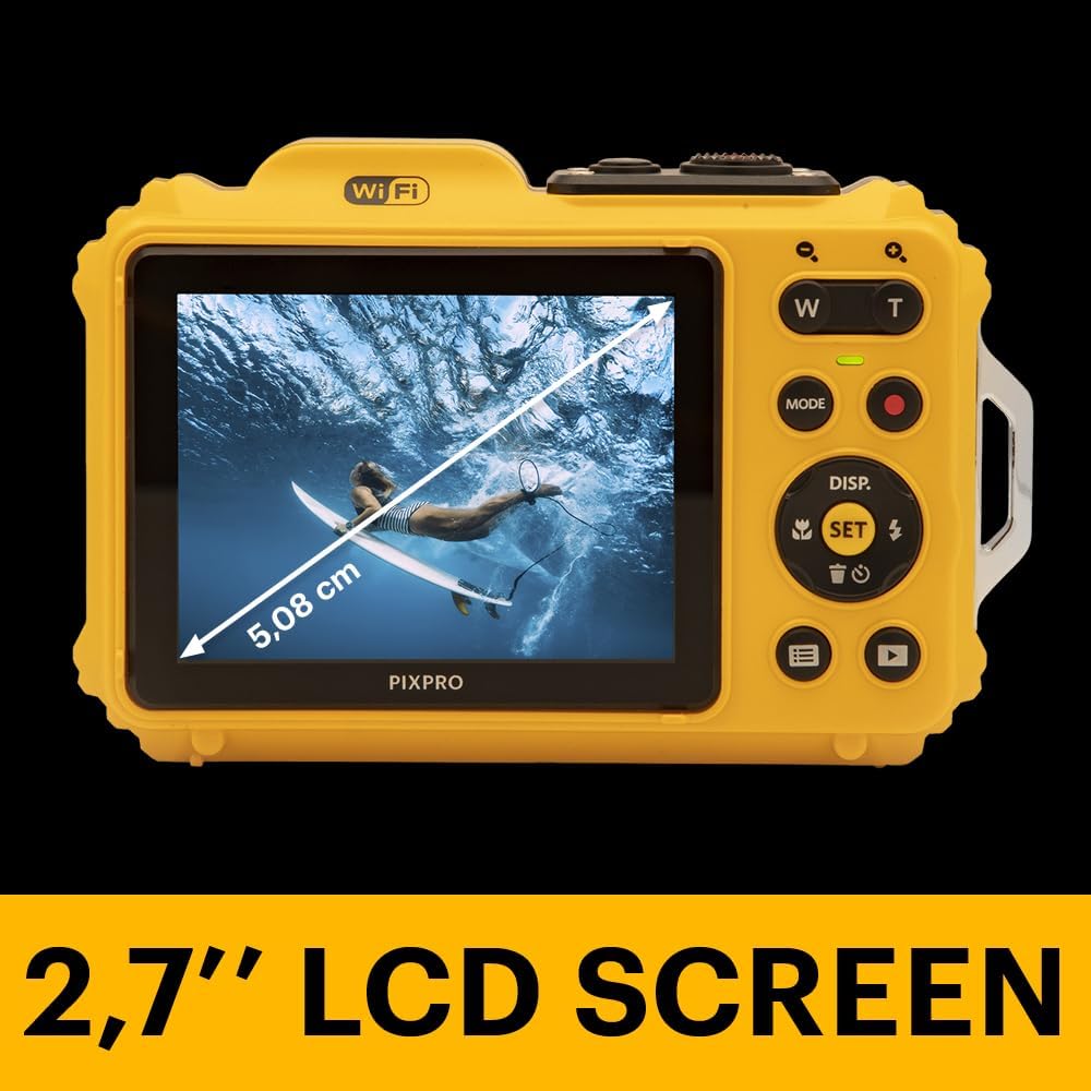 KODAK PIXPRO WPZ2 16MP Waterproof Digital Camera, 15m, 4X Zoom, Yellow