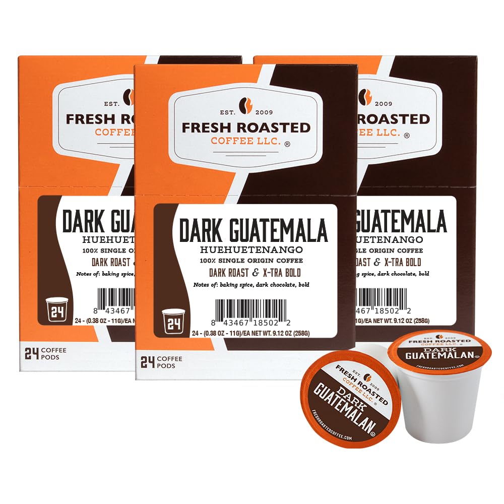 Fresh Roasted Coffee, Organic Colombian K-Cup Pods for Keurig Brewers, Medium Roast, USDA Organic, Kosher, 24 Count (Pack of 3)