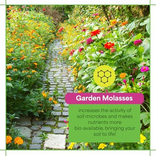 Grow More Garden Molasses for Plants with Yucca Extract - 1 Quart of USA-Made Horticultural Molasses to Boost Growth - Acts as a Soil Conditioner &