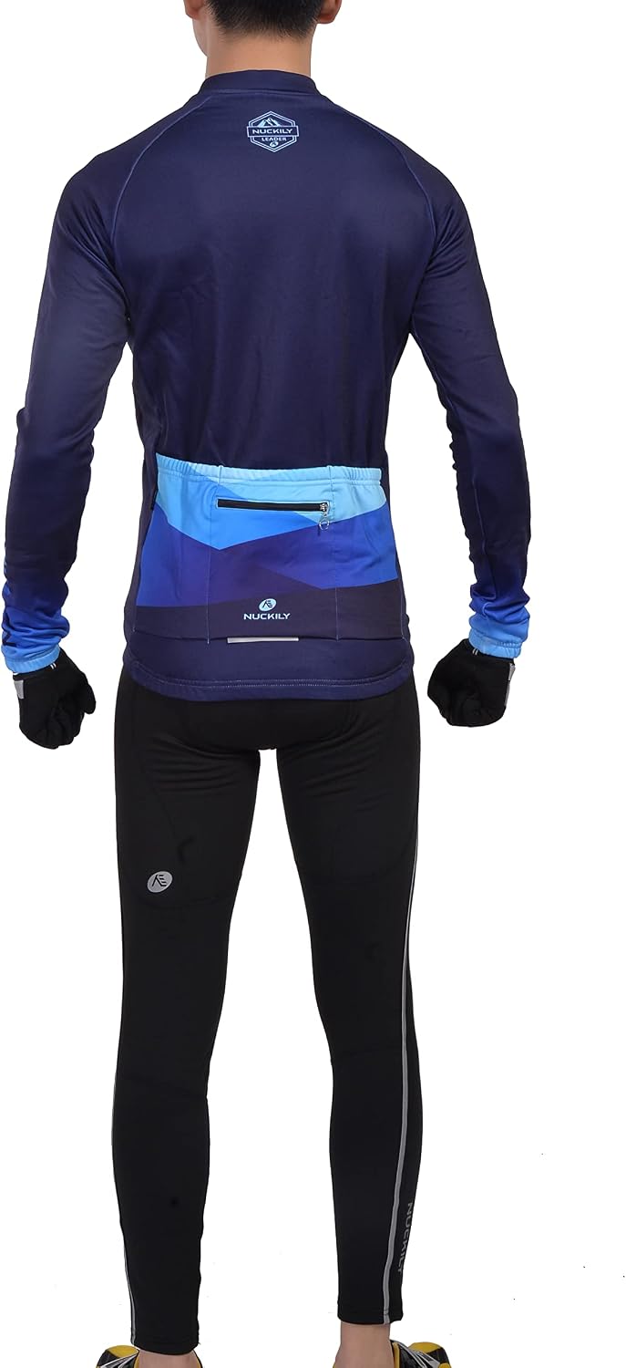 Mens Cycling Suit Windproof Winter Thermal Fleece Sportswear Clothing Set Riding Jersey Jacket & 3D Padded Pants Trousers