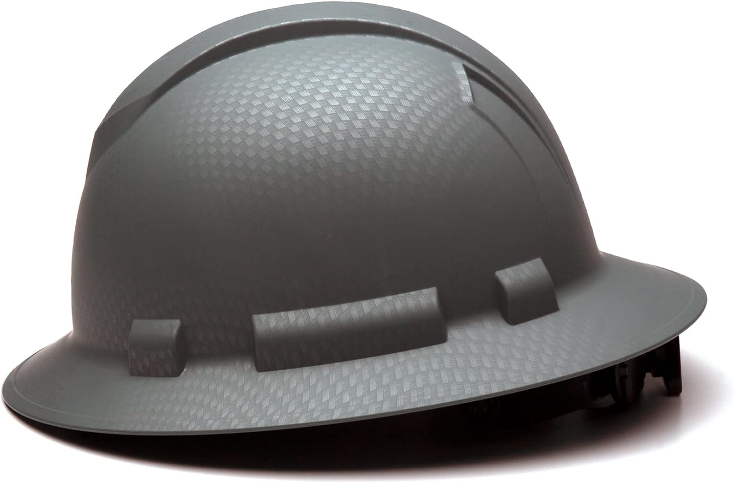 Pyramex Ridgeline Full Brim Hard Hat 4 Point Ratchet White | Full-brim sun & rain protection, HDPE shell, Ratchet suspension, Construction & utility, ANSI Z89.1 Type I Class C/G/E