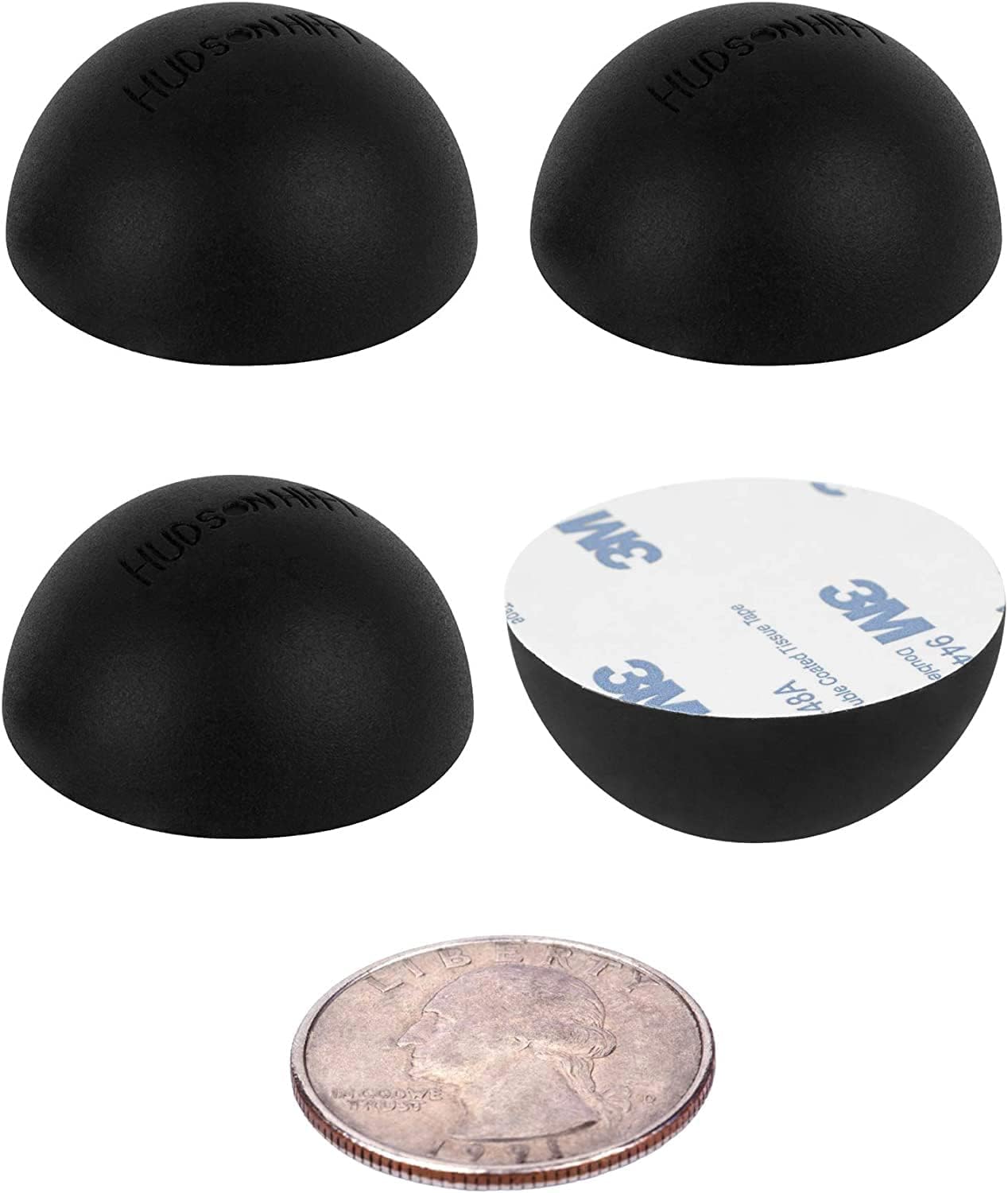 Hudson Hi-Fi Speaker Isolation Feet (4-Pack, 1") – Adhesive Silicone Anti-Vibration Pads for Speakers, Turntables, Subwoofers & Amplifiers, Supports 5-18 lbs Per Pad