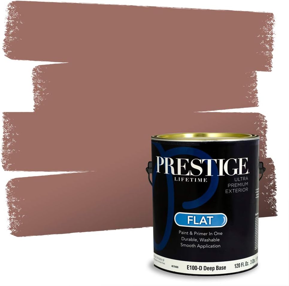 PRESTIGE Paints Exterior Paint and Primer In One, 1-Gallon, Semi-Gloss, Comparable Match of Sherwin Williams* French Roast*