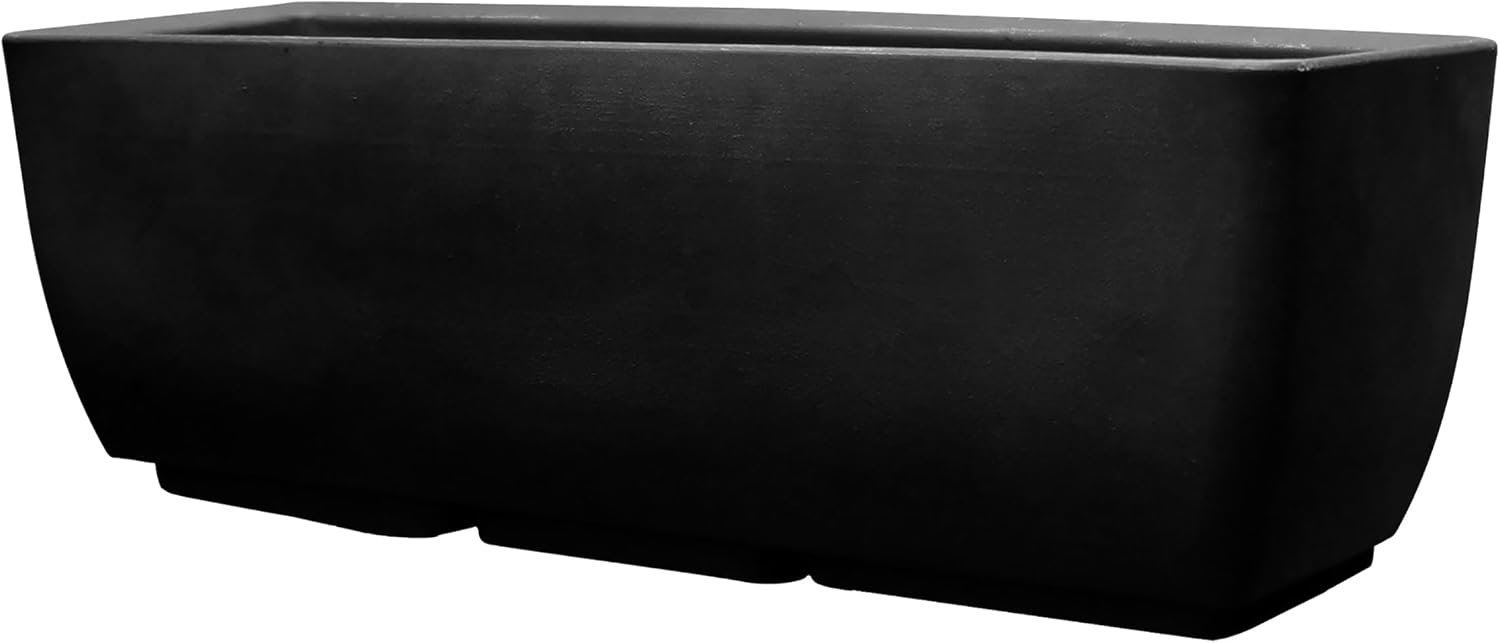 RTS Home Accents 30" Urban Rectangular Garden Planter, Graphite - Stylish, Durable, and Weather-Resistant Planter for Outdoor Gardens, Patios, and Urban Spaces