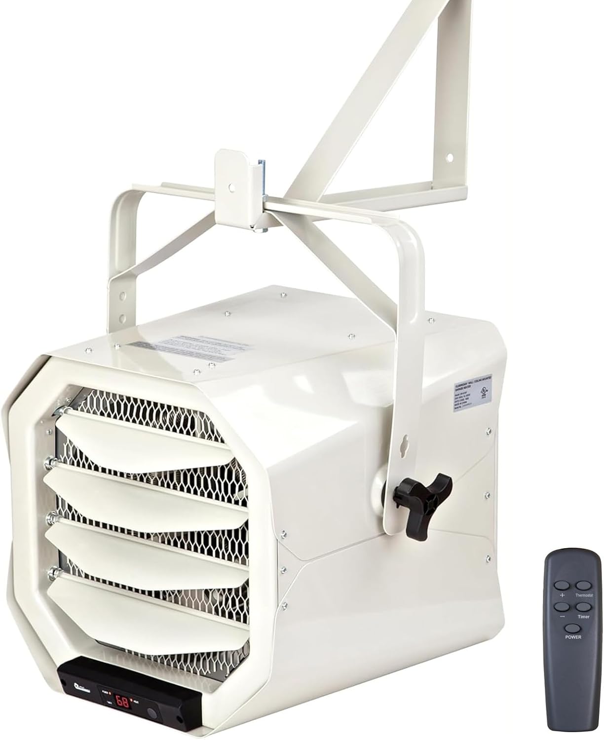 DR. INFRARED HEATER DR-910F 10,000-Watt 240V Heavy-Duty Hardwired Shop Garage Heater Wall/Ceiling Mounted with Remote Controlled Thermostat