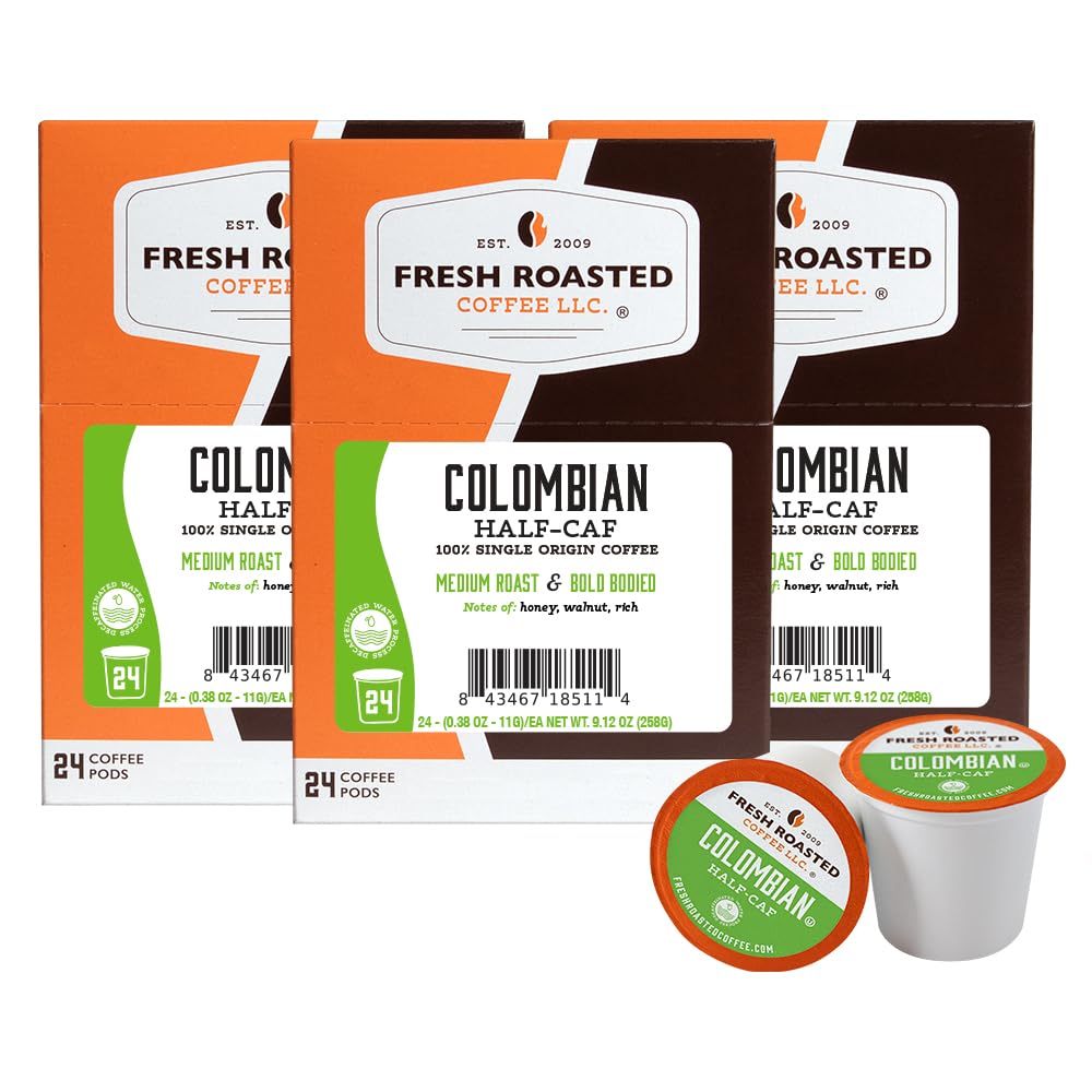 Fresh Roasted Coffee, 100% Colombian K-Cup Pods for Keurig Brewers, Medium Roast, Kosher, 96 Count Loose Pack