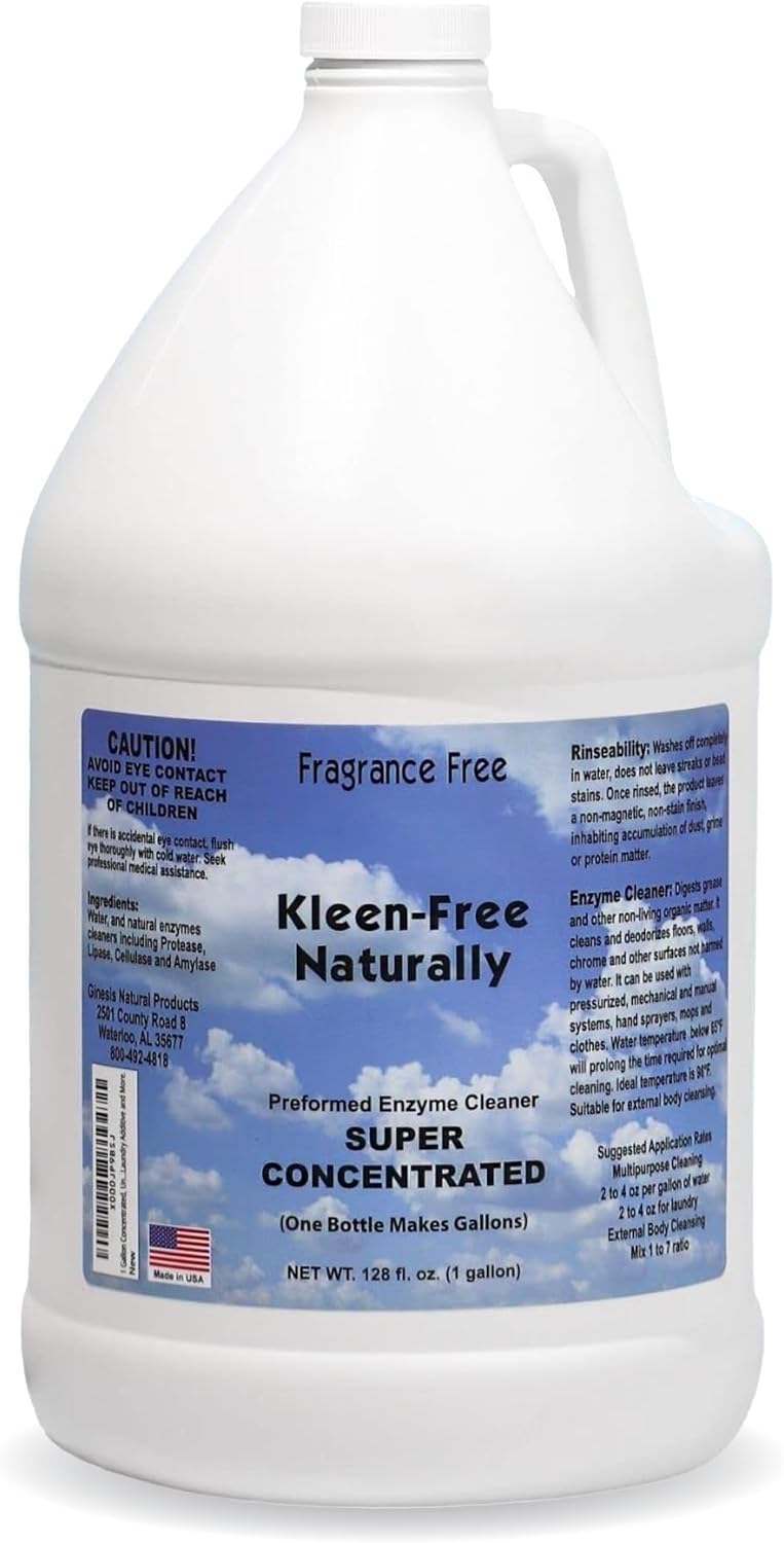 Naturally Preformed Enzyme Cleaner, Enzyme Solution, Multi-Purpose Cleaner, Laundry Additive and More - Concentrate - Original Scent - 128oz (1 Gallon)