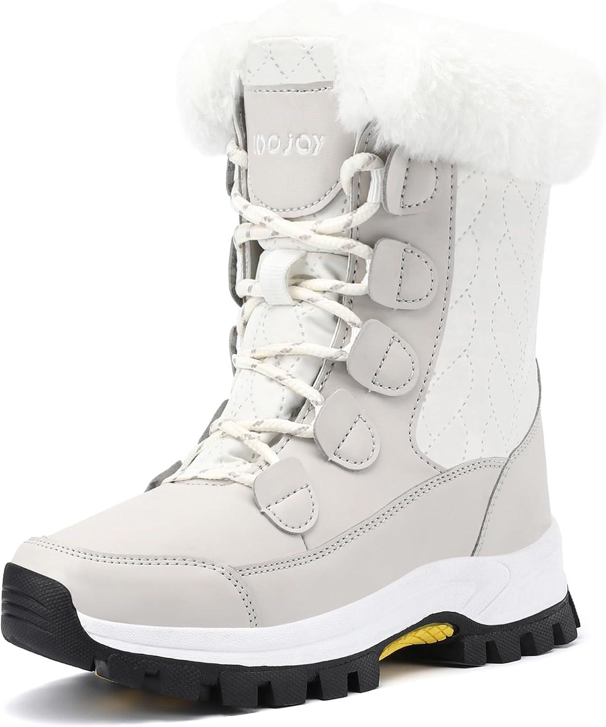 COOJOY Womens Waterproof Winter Snow Boots Warm Shoes Furry Mid Calf Lightweight Walking Hiking Booties