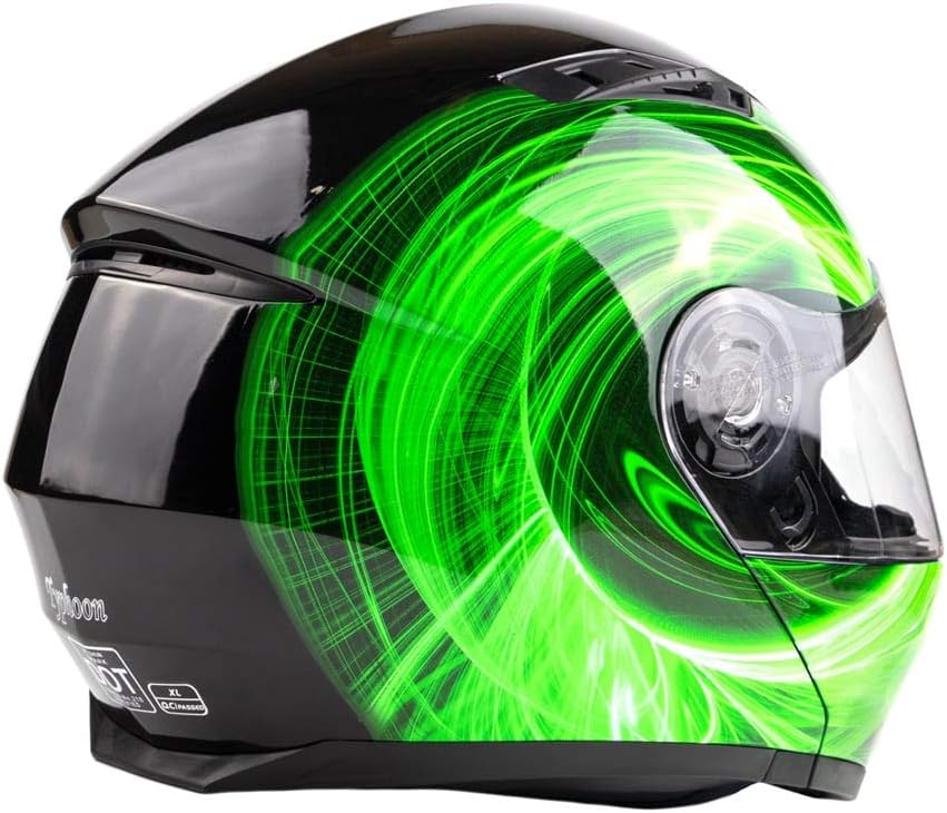 Adult Modular Motorcycle Helmet DOT w/Retractable Sunglass Full Face Flip-up Typhoon TH158