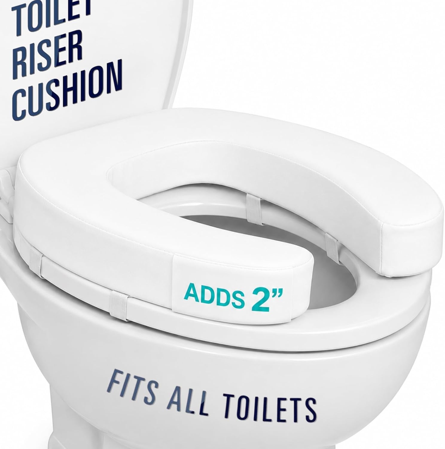Vive Toilet Seat Cushion (Soft Cushioned Foam) - Easy Clean Soft Padded