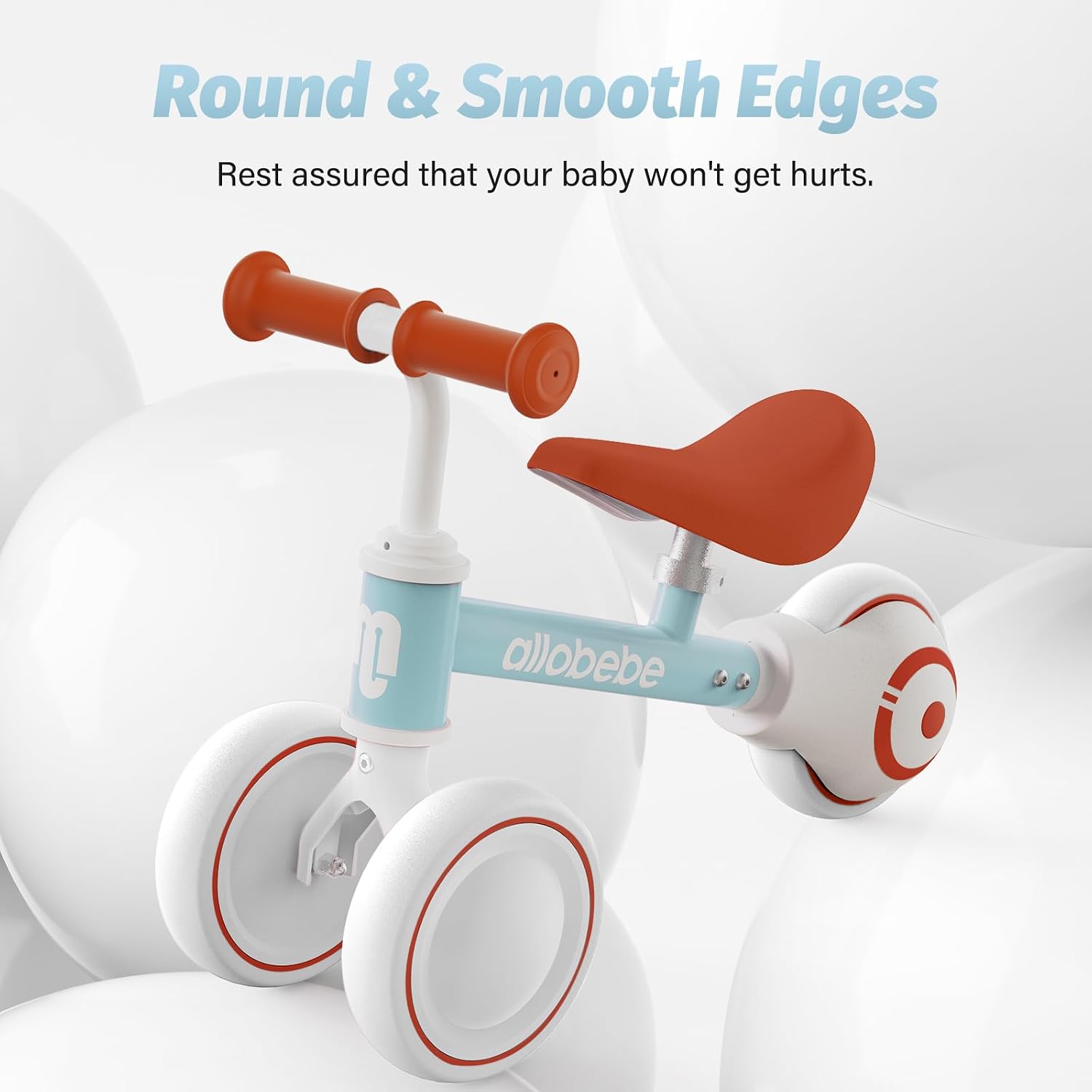 Baby Balance Bike, Cute Toddler Bikes 12-36 Months Gifts for 1 Year Old Girl Bike to Train Baby from Standing to Running with Adjustable Seat Silent & Soft 3 Wheels