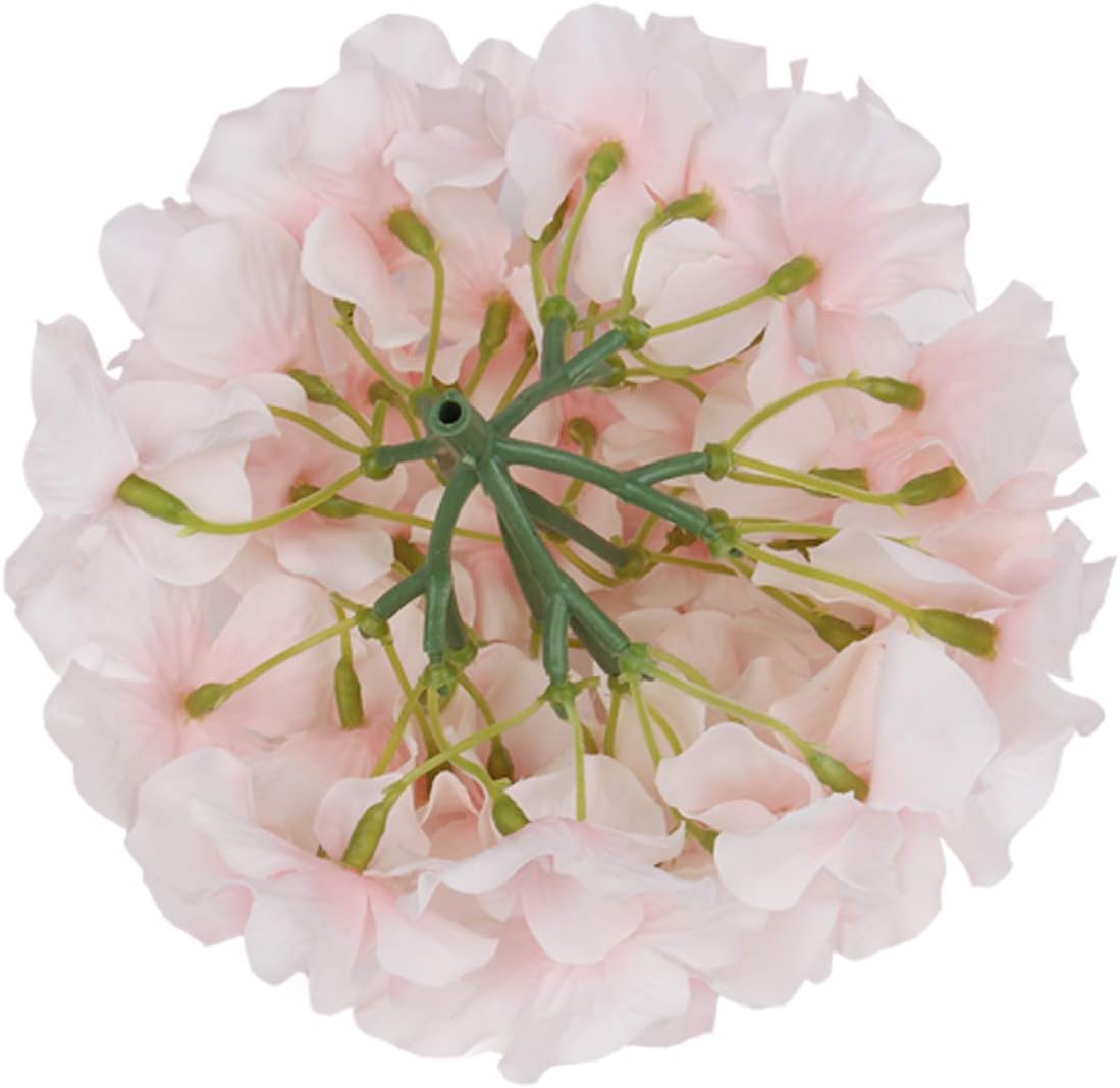Silk Hydrangea Heads Artificial Flowers Heads with Stems for Home Wedding Decor,Pack of 10 (White)