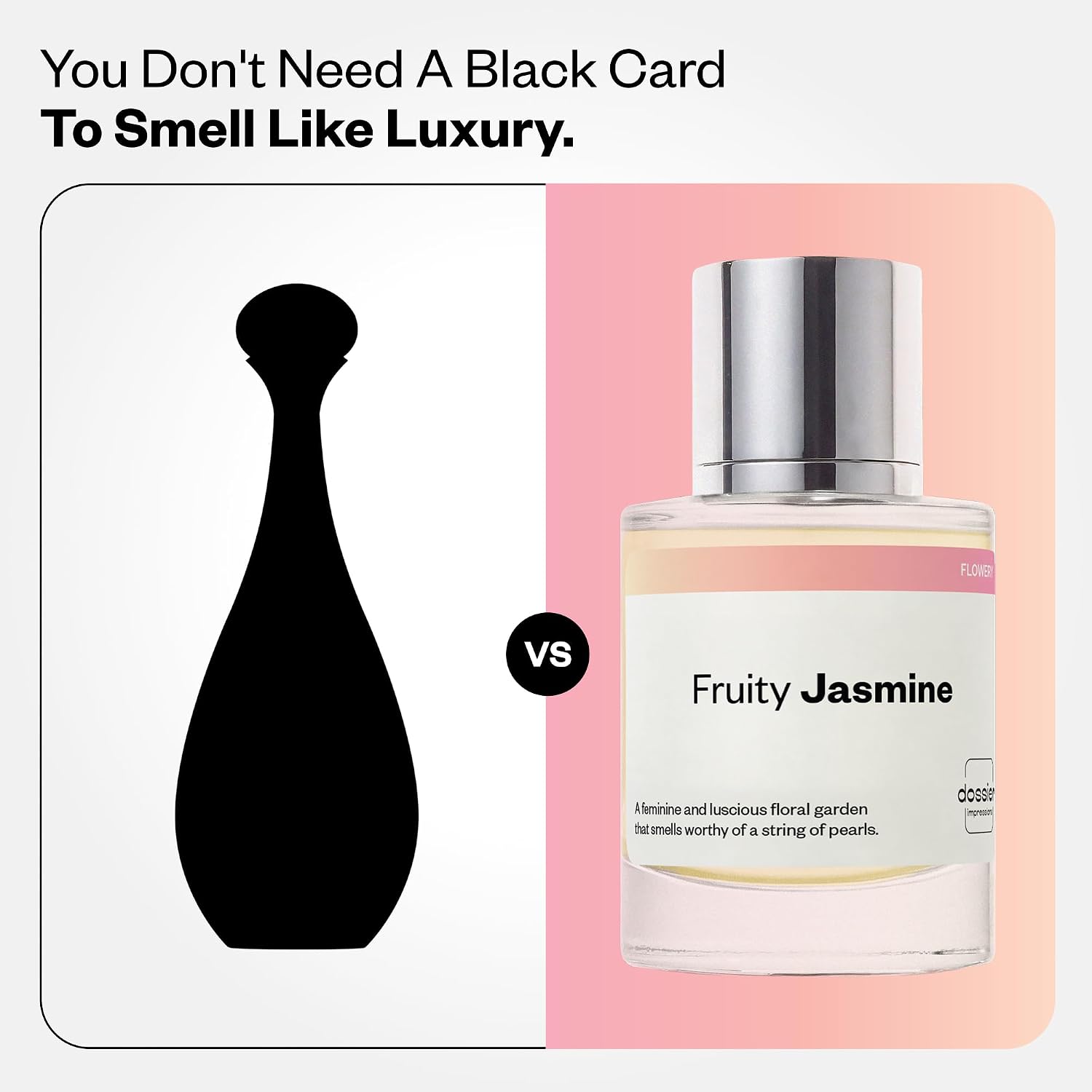 Dossier - Fruity Jasmine - Inspired by J'adore - Women EDP | 1.7 fl oz (50ml) - Jasmine Perfume - Fruity Jasmine Eau de Parfum for Women - Jasmine Oil