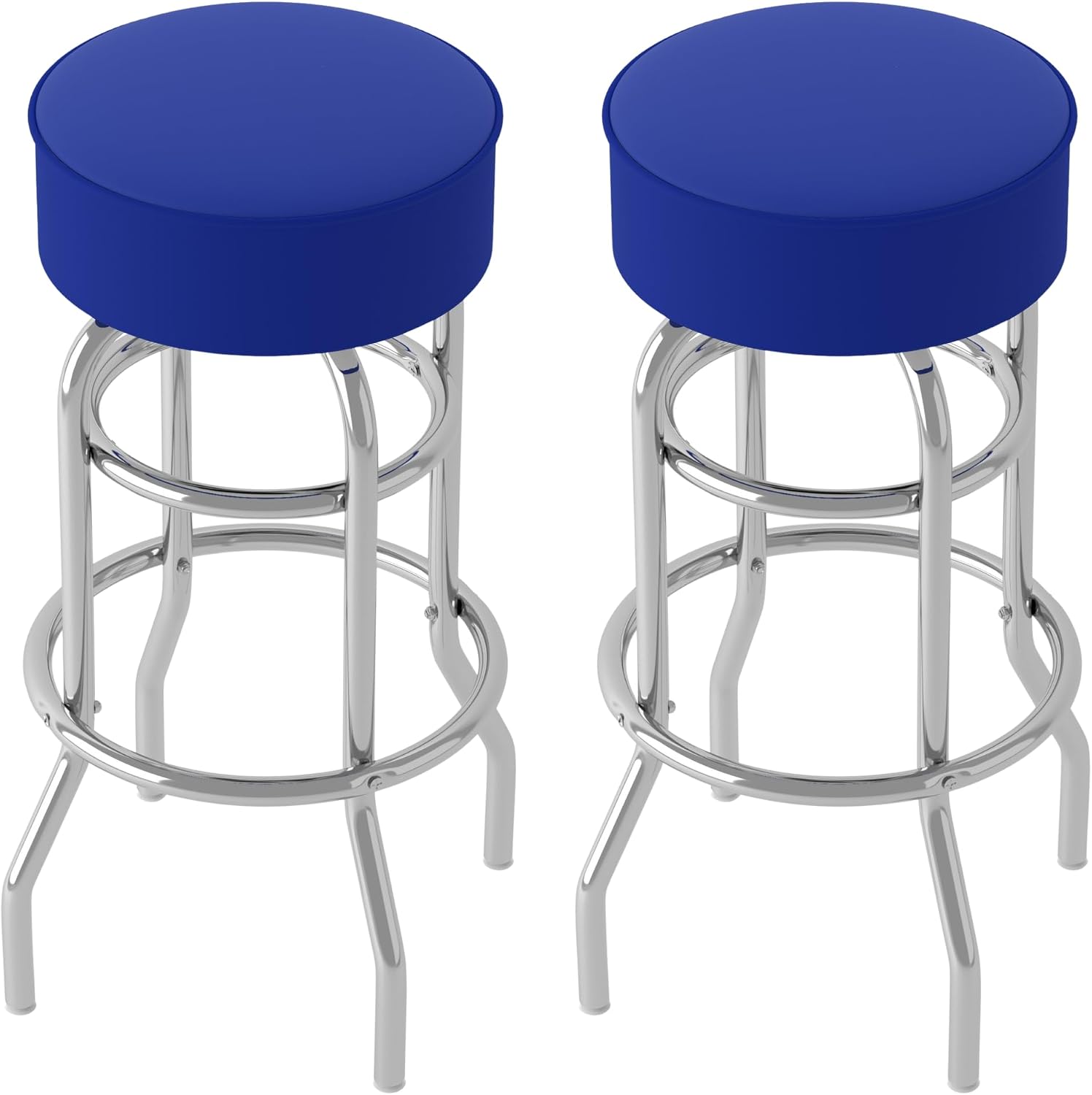Trademark Gameroom Bar Stool - Blue Stool with Foam Padded Seat - Swivel Chair for Game Room, Garage, or Home Bar