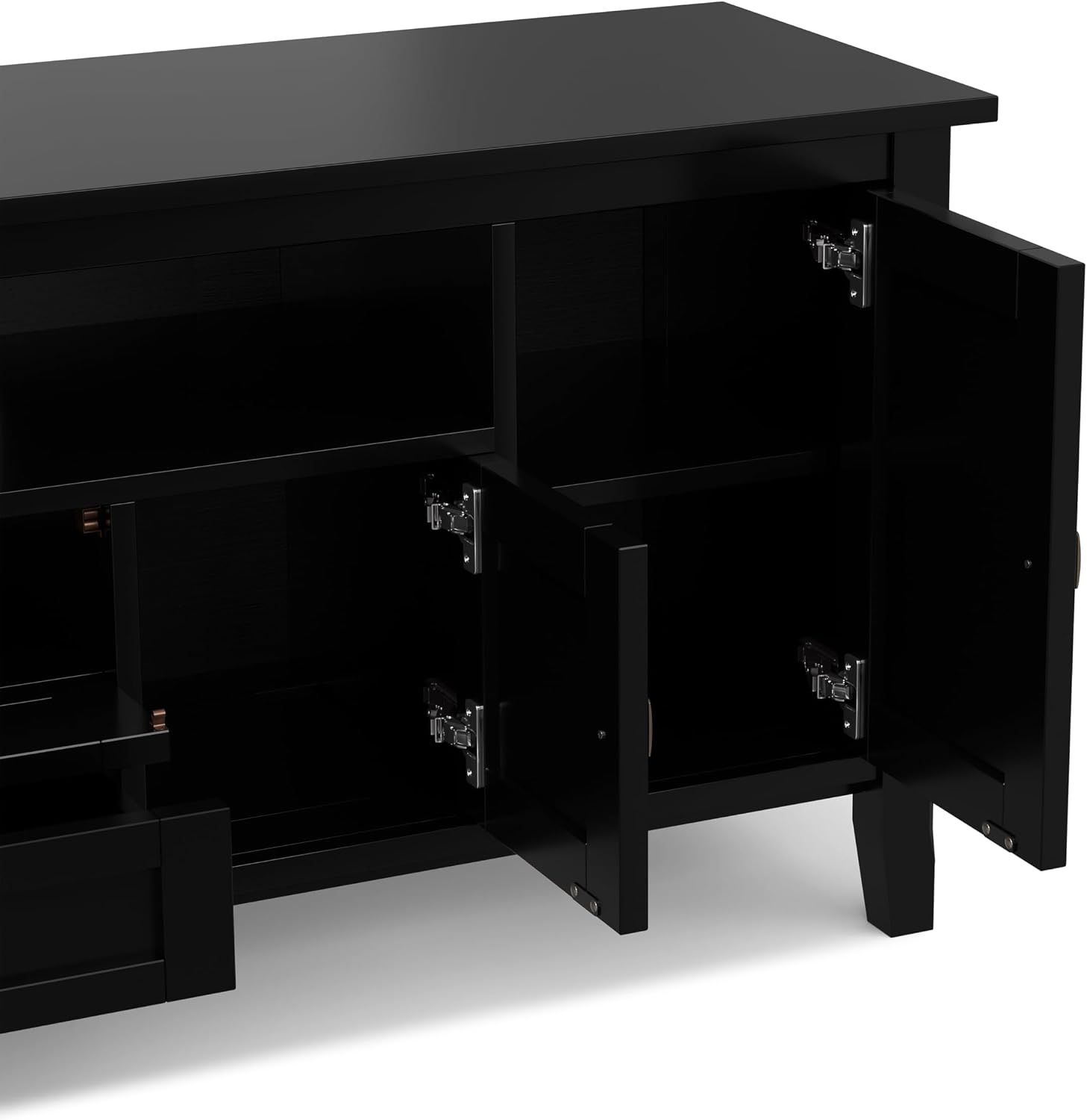 SIMPLIHOME Warm Shaker 47" Wide Solid Wood TV Stand in Light Golden Brown