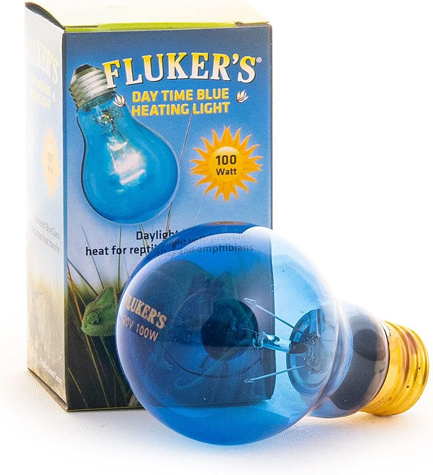 Fluker's Reptile Incandescent Blue Daylight Bulb for Reptiles and Amphibians, 100 Watt