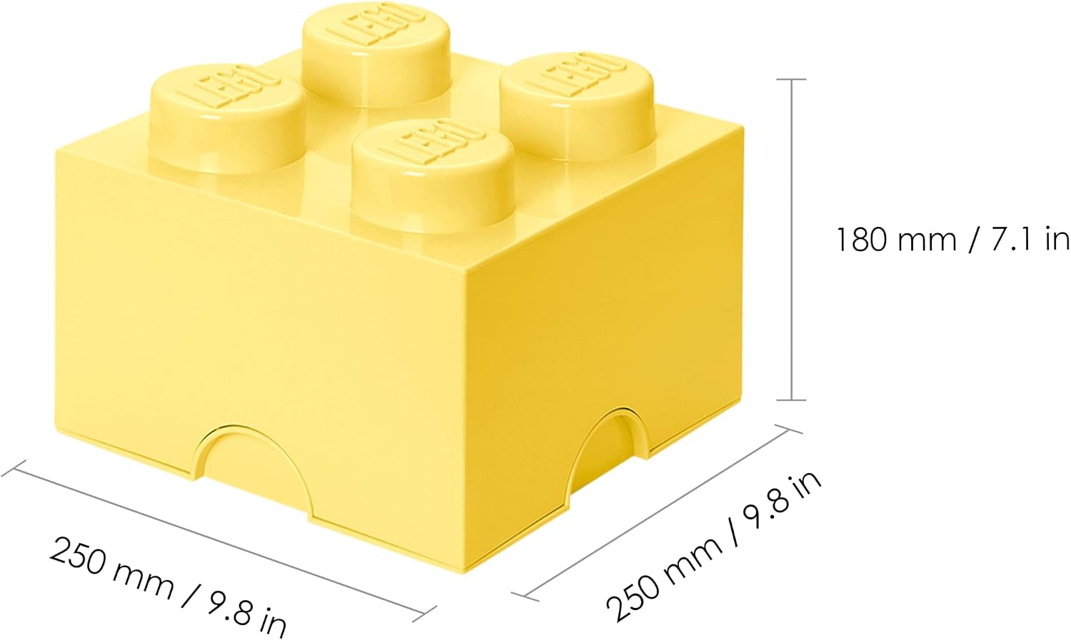 Room Copenhagen LEGO Storage Brick Drawer 4, 9-3/4 x 9-3/4 x 7-1/8 Inches, Bright Yellow (4003) | Stackable Storage Box Storage with Lid Toy Organization Home Decor Office Kids Room