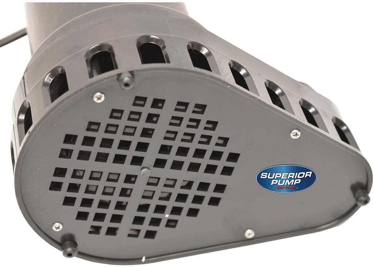 Superior Pump 92260 1/4 HP Thermoplastic Sump Pump with Vertical Float Switch, Black