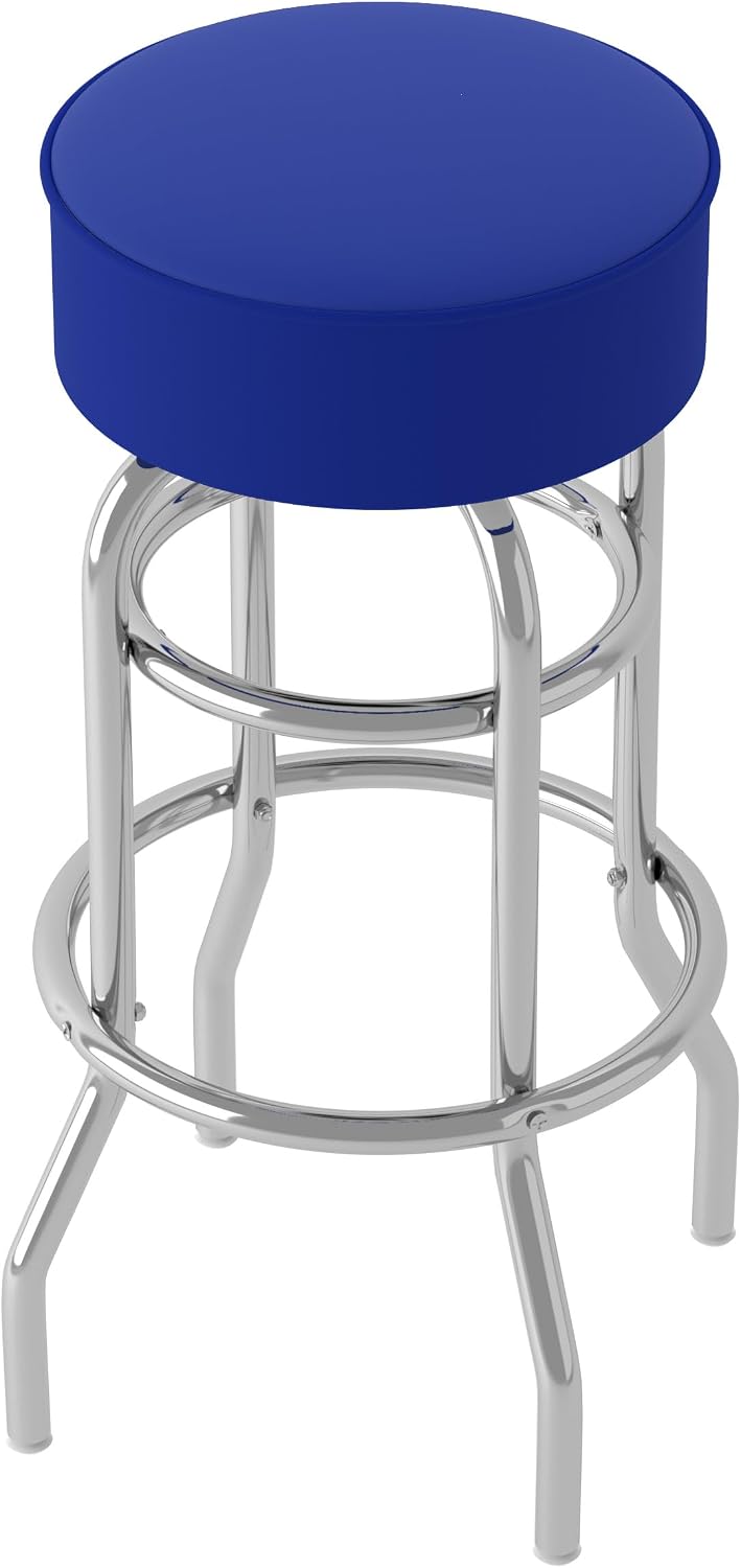 Trademark Gameroom Bar Stool - Blue Stool with Foam Padded Seat - Swivel Chair for Game Room, Garage, or Home Bar