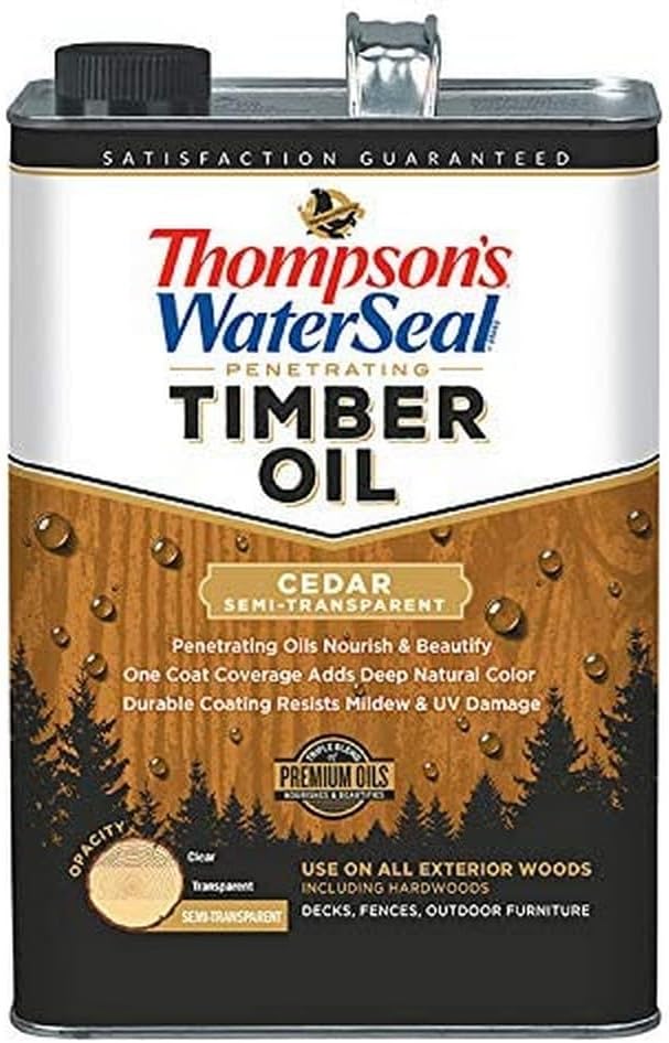 Thompson's WaterSeal TH.048861-16 Penetrating Semi-Transparent Timber Oil, Cedar, 1 Gallon