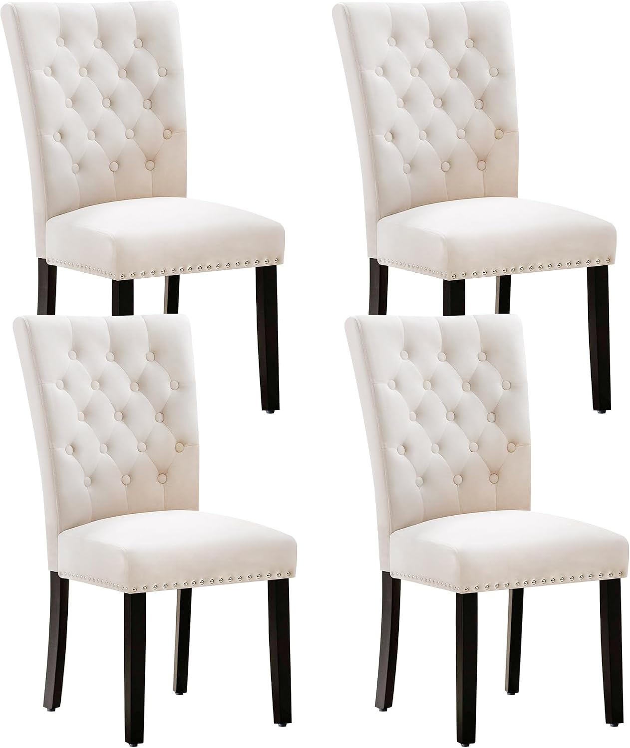 adochr Velvet Dining Chairs Set of 2, Parsons Kitchen Chair, Blue