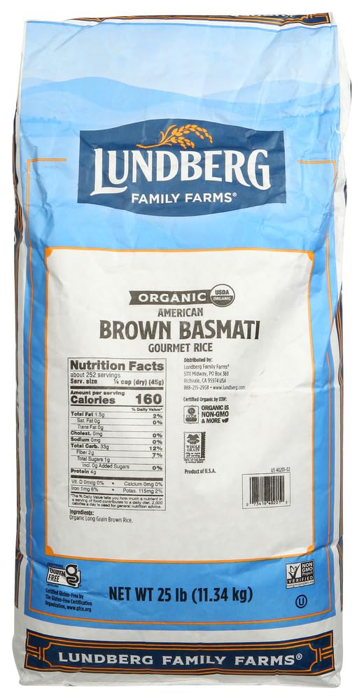 Lundberg Family Farms Organic Rice Brown Basmati - Single Bulk Item - 25LB
