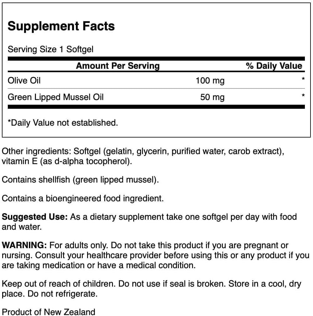 Swanson New Zealand Green Lipped Mussel Oil, 30 Softgels | Supports Joint Comfort and Mobility, Whole-Food Source of Chondroitin Sulfate, Minerals and Nutrients for Joints