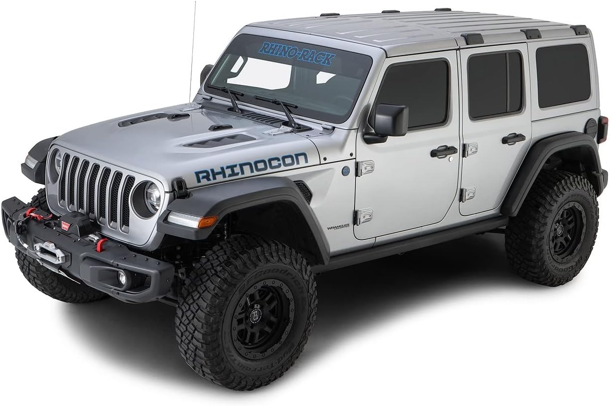 Rhino-Rack Jeep Wrangler JL Unlimited 4 Door Hard Internal Structural Roof Rack/Bare Backbone 3 Base Mounting System in Black