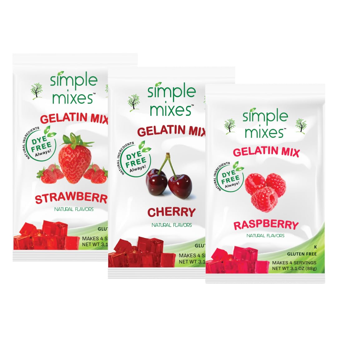 Simple Mixes Natural Gelatin Dessert, Lime, Kosher, 6 Pack of 3.1 oz each