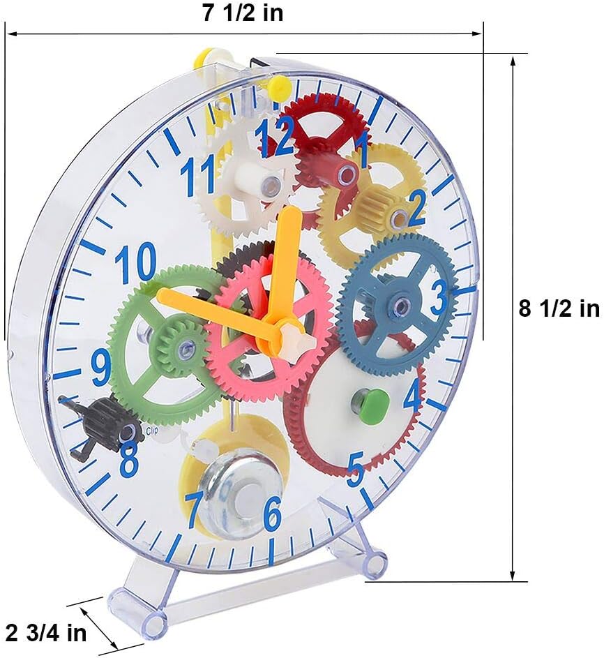 Lily's Home 31 Pieces Do-It-Yourself Children's First Puzzle Clock Kit, No Batteries Required, Learn How Clock Gears Work