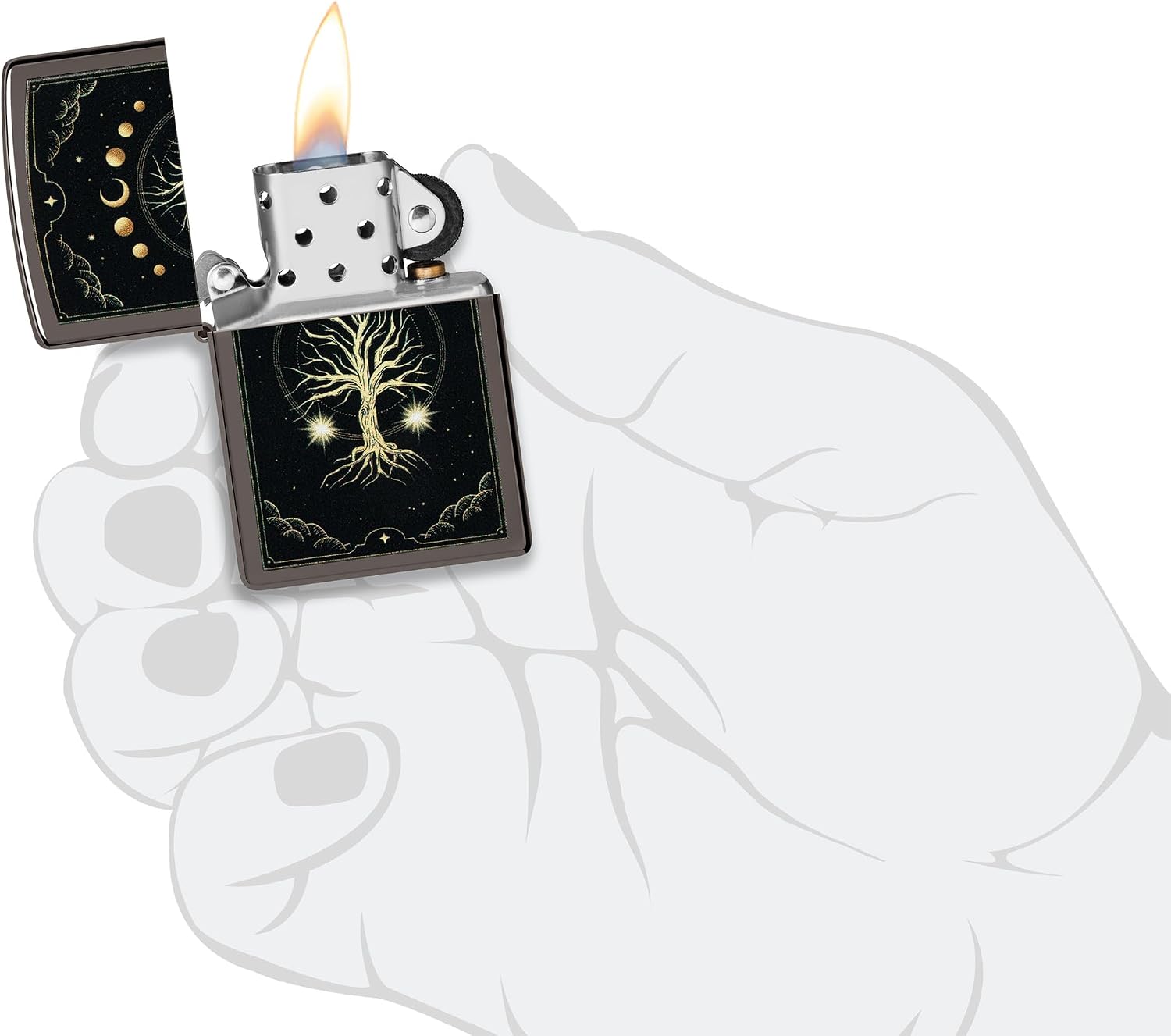 Zippo Tree of Life Pocket Lighter - Refillable Flip-Top Windproof Lighters - Spiritual and Symbolic Design Pocket Lighters - Luxury Metal Lighter Made in USA