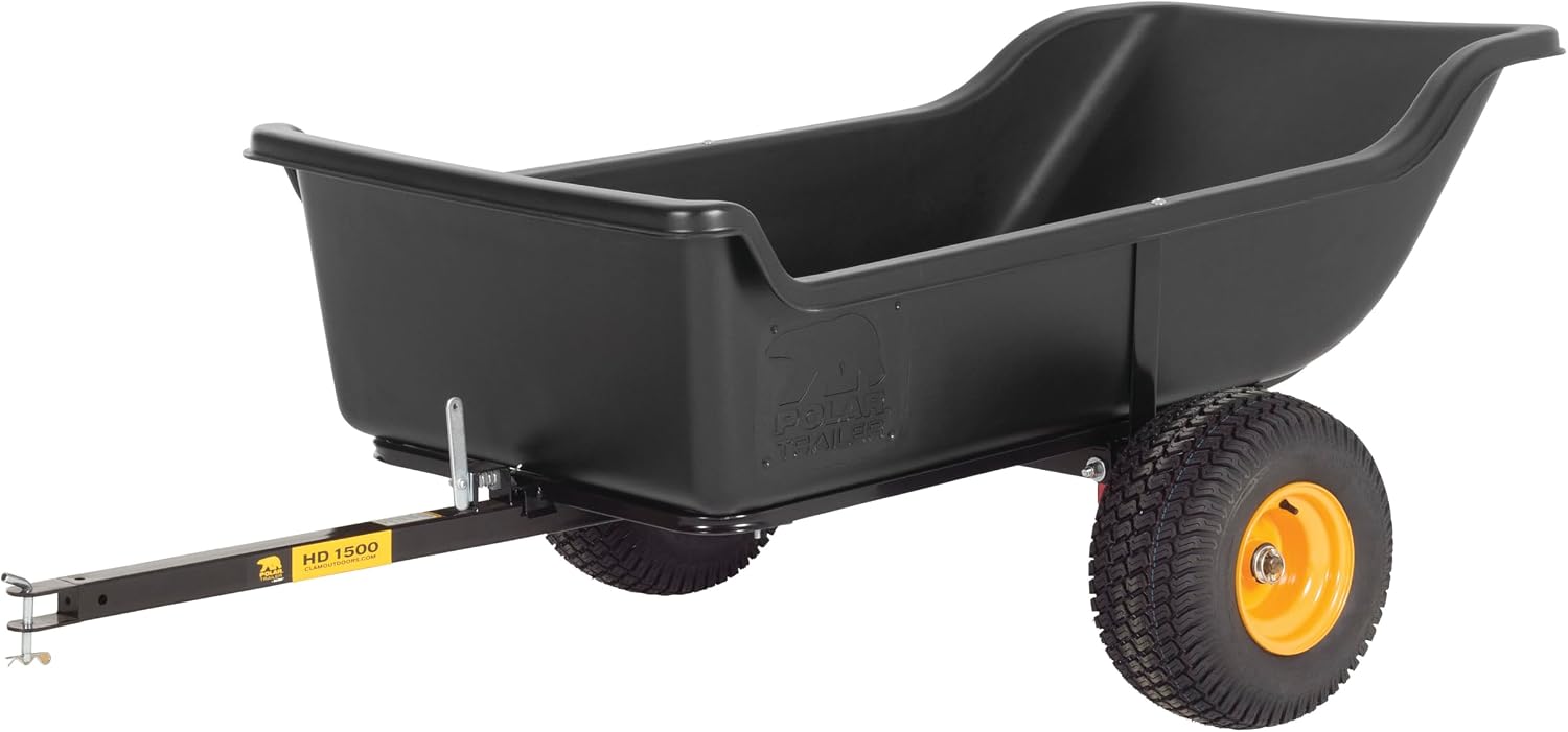 Polar TA1200 Tandem Axle Utility Trailer 1200 lb Capacity | 1200 lb Capacity, 15 Cubic Foot, TA1200, Wide Track Rubber Wheels, Black