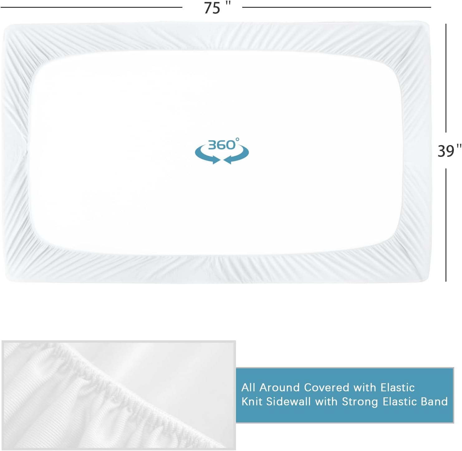 2 Pack Hospital Bed Sheets Fitted 36’’×84’’×14’’ Hospital Bed Sheet, Grey | Fit for Home & Hospital Care Beds, Shrinkage & Stain Resistant RV Twin Sheets for RV Twin/Bunk Mattress