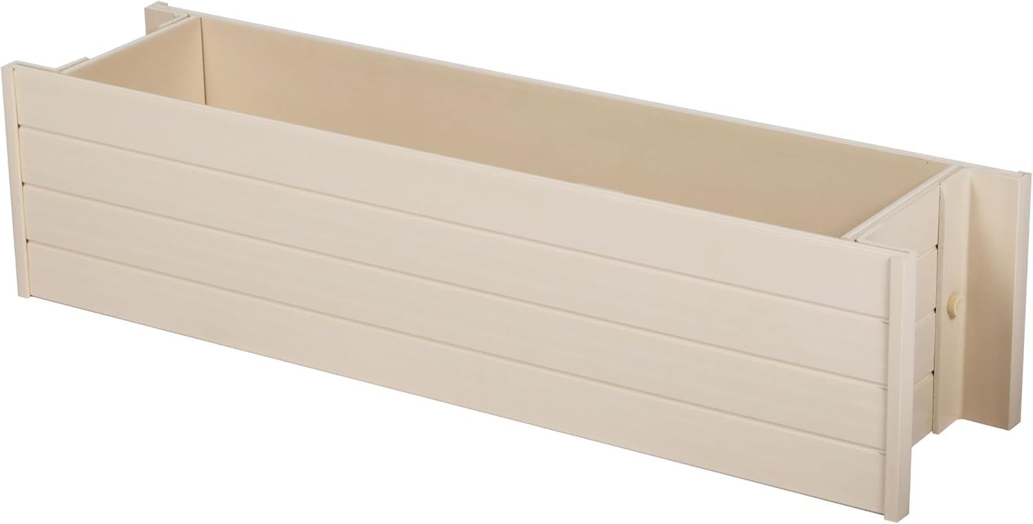 ECOFLEX 48" Window Box Planter, Moisture Resistant Outdoor Flower Box for Windows, Railings, or Fences, Weather Resistant Composite, No Tools Needed