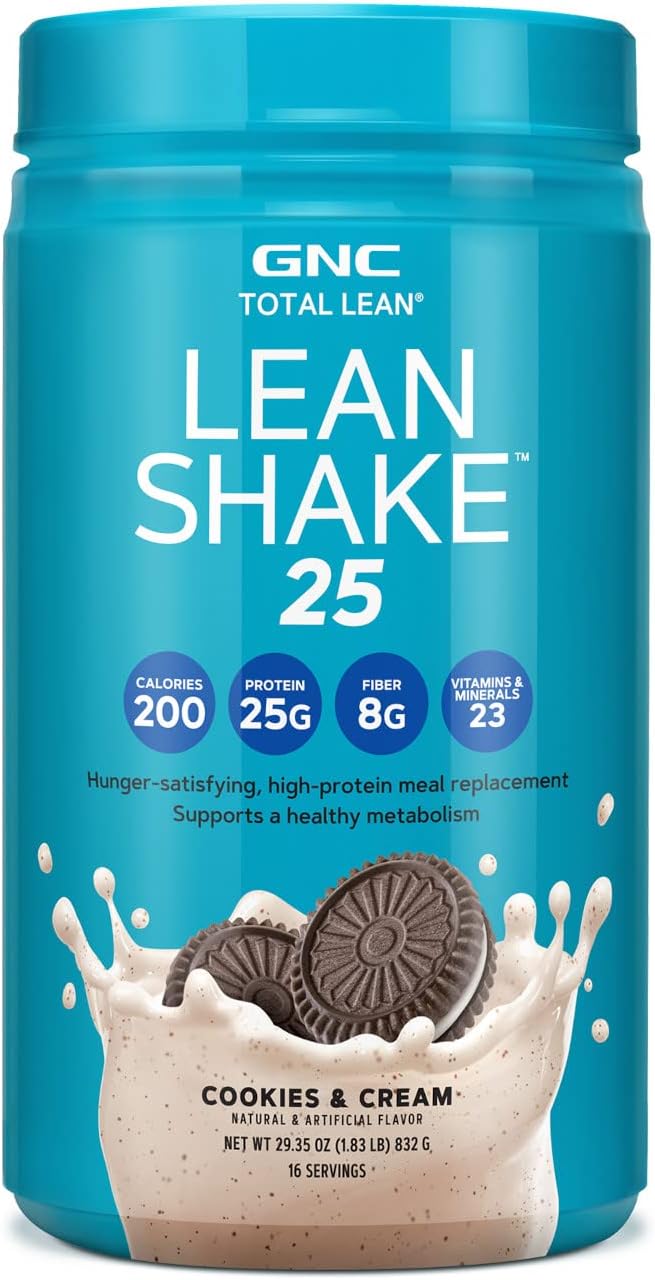 GNC Lean Shake 25 Protein Shake, Clinically Proven Weight Management, Meal Replacement, 25g Protein with Zero Added Sugar, Ready to Drink, Vanilla Bean, Pack of 12