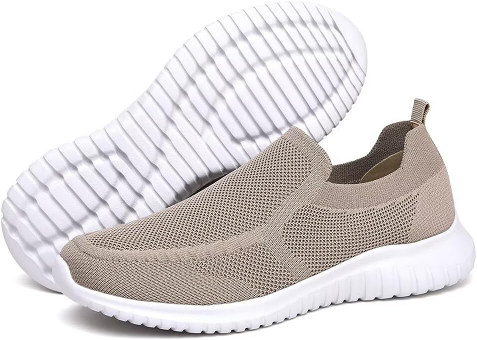 konhill Mens Slip-On Knit Walking Sneakers
