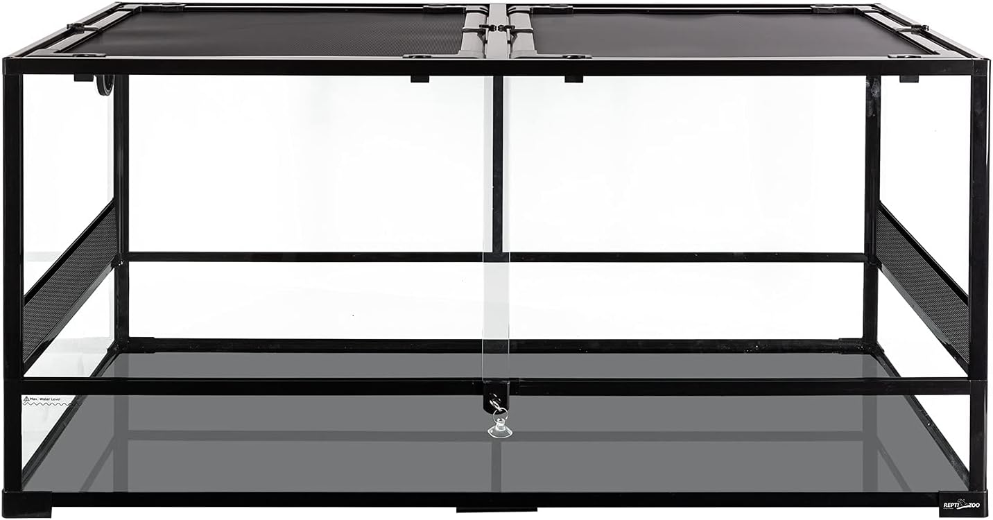 REPTI ZOO 85 Gallon Large Reptile Tank, Wide & Tall Tempered Glass Large Reptile Terrarium 47.2" x 17.7"x 23.6" for Tortoise Snake