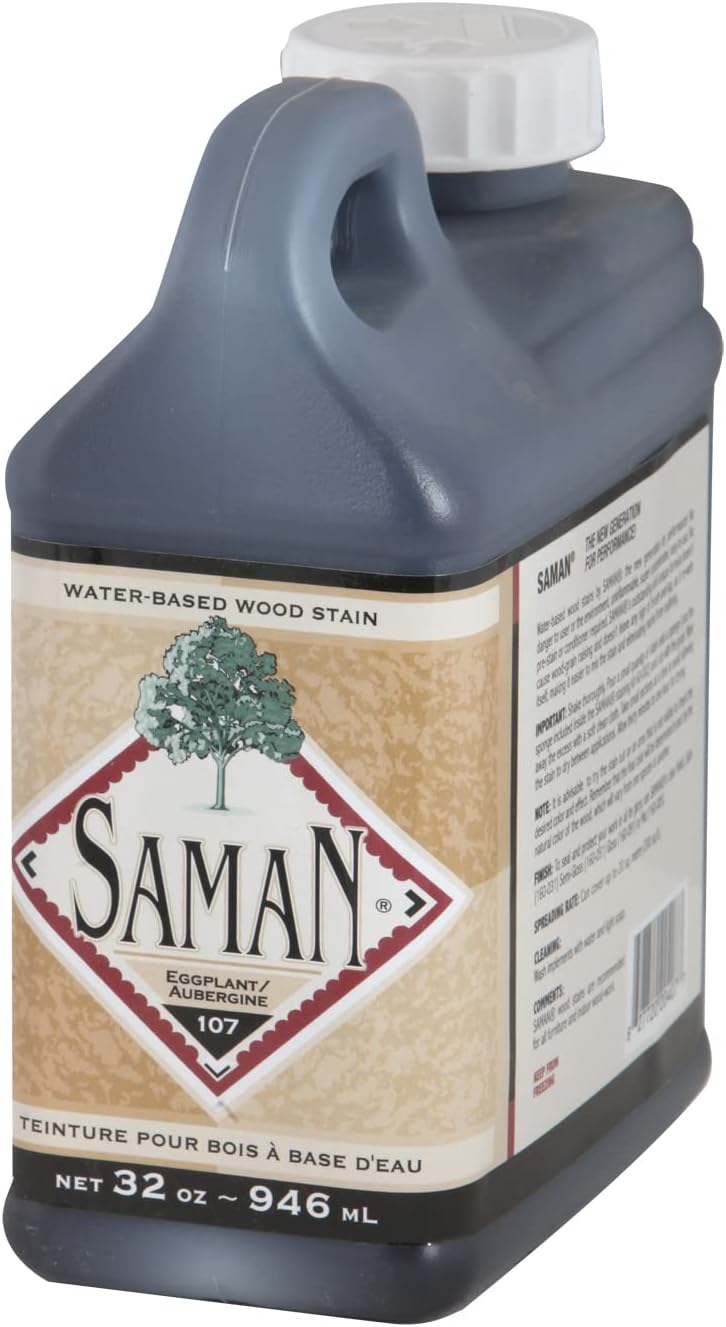 SamaN Interior Water Based Wood Stain - Natural Stain for Furniture, Moldings, Wood Paneling, Cabinets (Antique Walnut TEW-212-12, 12 oz)