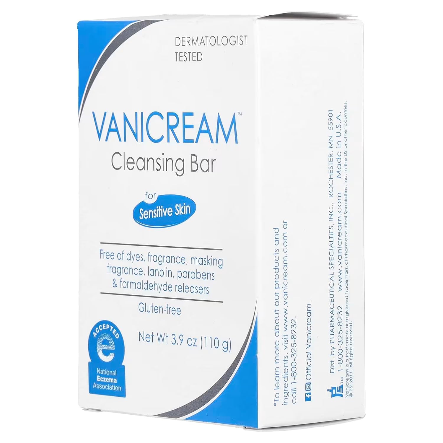 Pharmaceutical Specialties Vanicream Cleansing Bar 3.9 oz (Pack of 5)