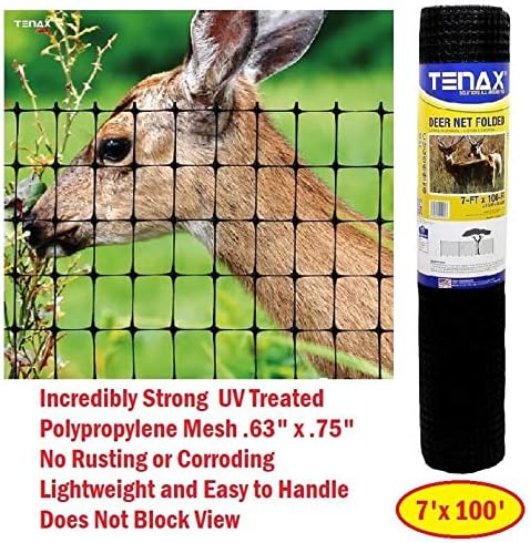Deer Fence Kit 7’ x 100’ - No Equipment or Tools Required, 12 Sturdy 7’ Steel Posts for use with 7 ft. Deer Netting or Fence